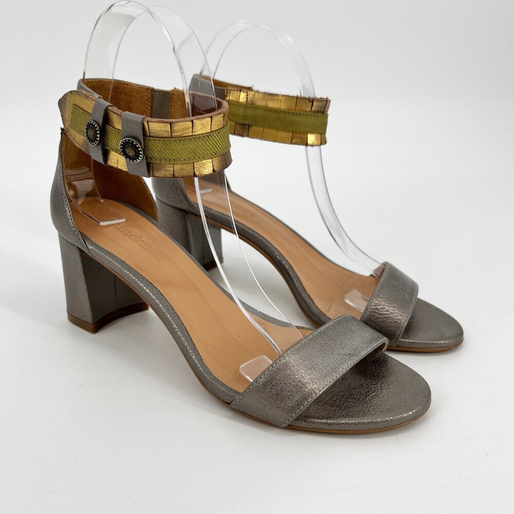 Sundance Twilight Zephyr Sandal EU 37 US 6.5-7 Ankle Strap Metallic Leather Heel